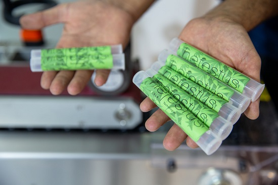cannabis labeling machine